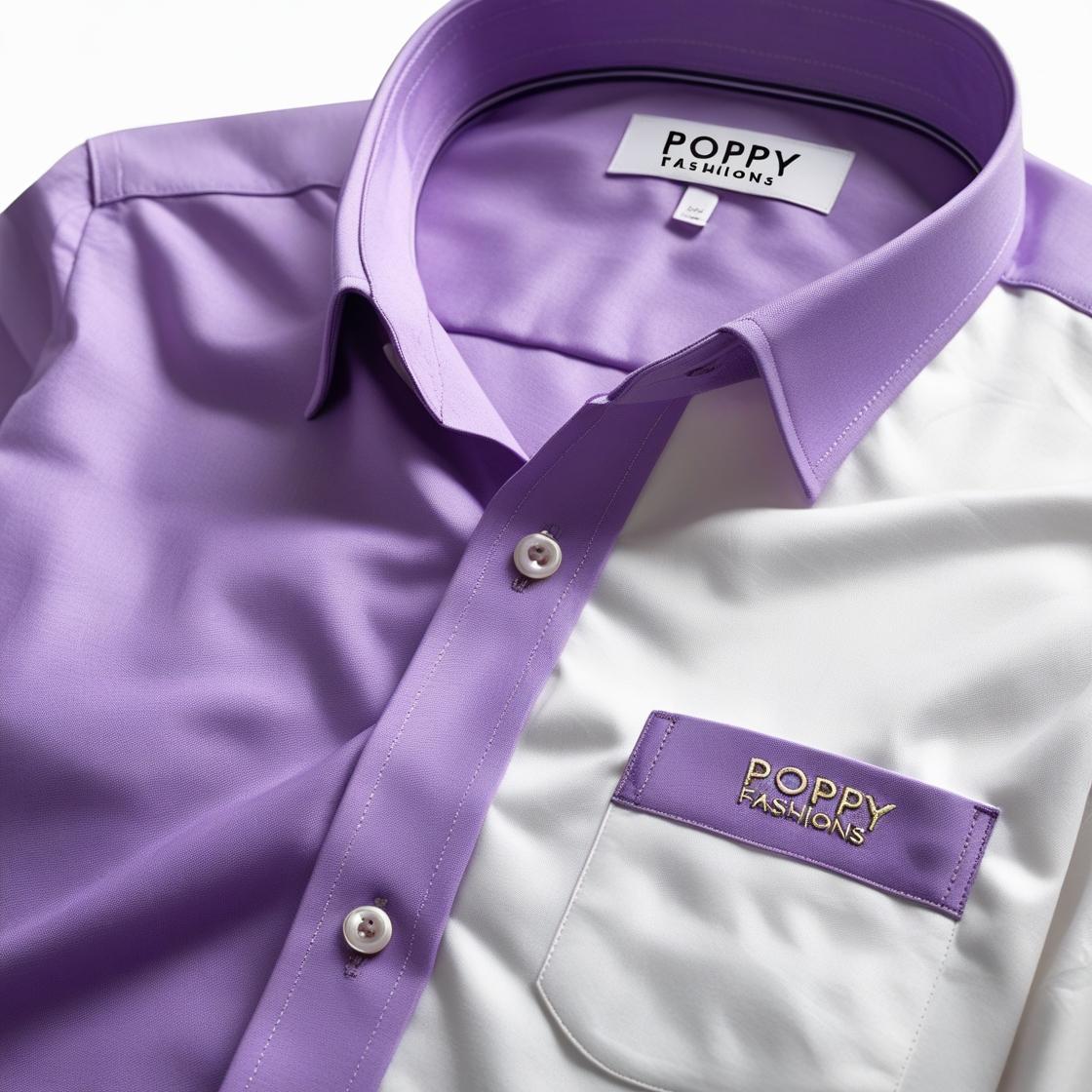 Mens shirt brand name POppy FAshions color purple white