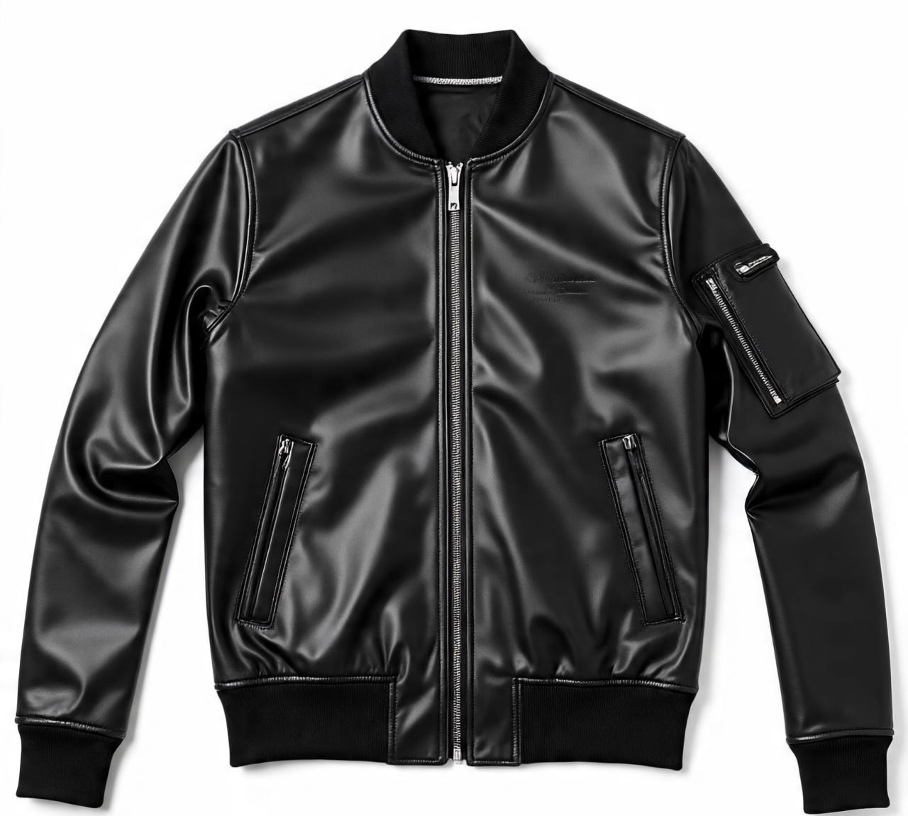 black_bomber_style_leather_jacket_laid_flat_on