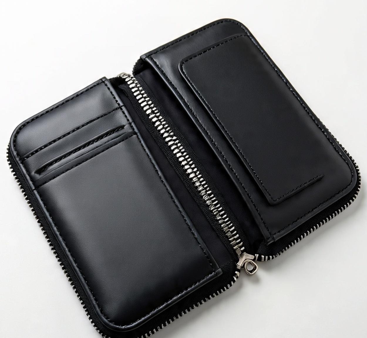 black_leather_travel_wallet_with_zipper_closure