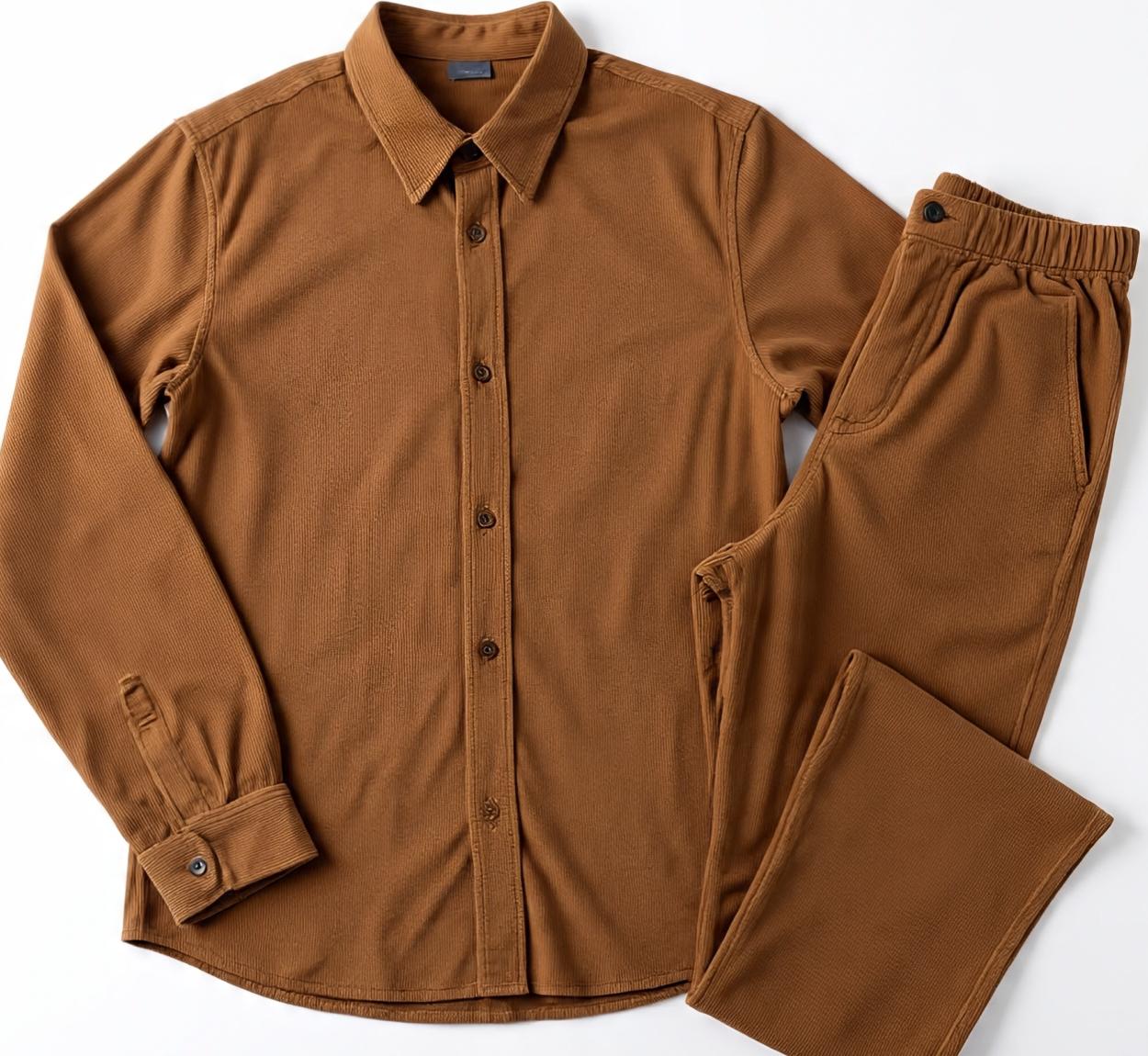 brown_corduroy_cord_set_for_men_long_sleeve