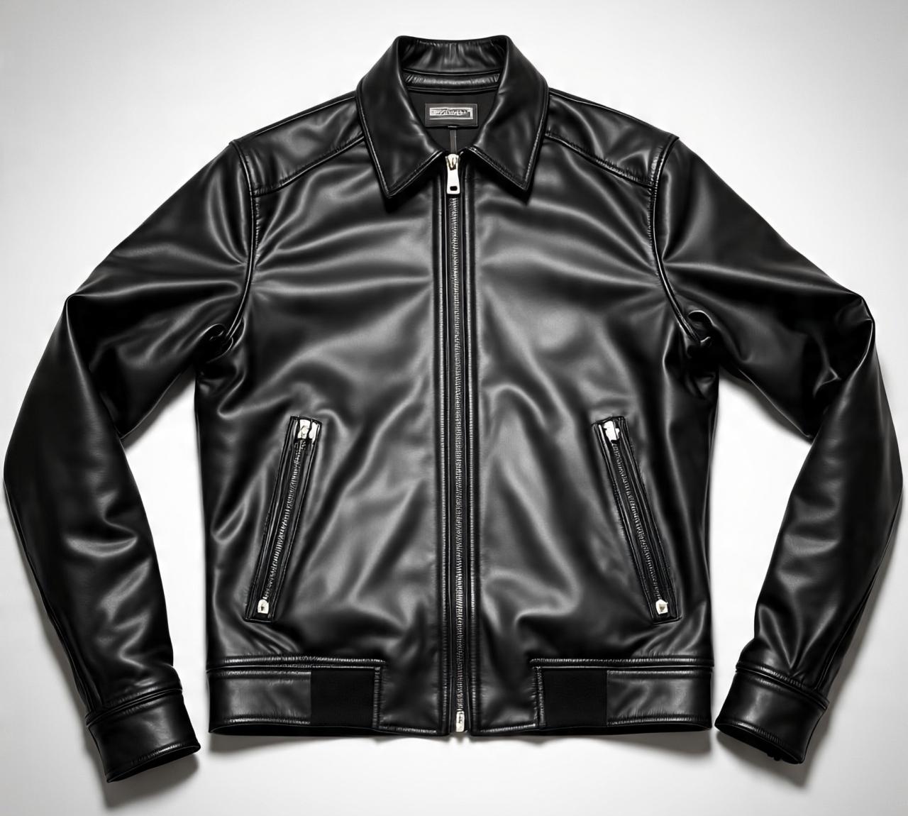 men_s_black_biker_leather_jacket_laid_flat